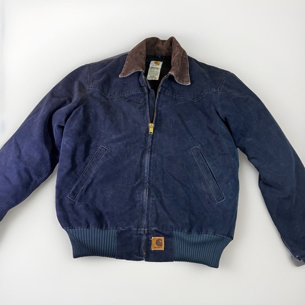 Vintage Carhartt Quilted Santa Fe Jacket "Midnight Blue" J14 MDT Men's Small